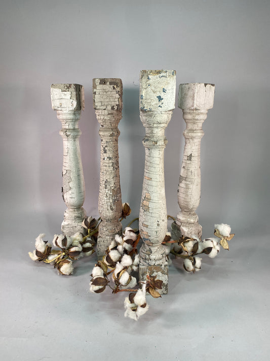 Balusters - 4 White Wood Balusters Reclaimed Spindles Porch Post House Trim A53 by The Old Grainery (Architectural, Carpen...