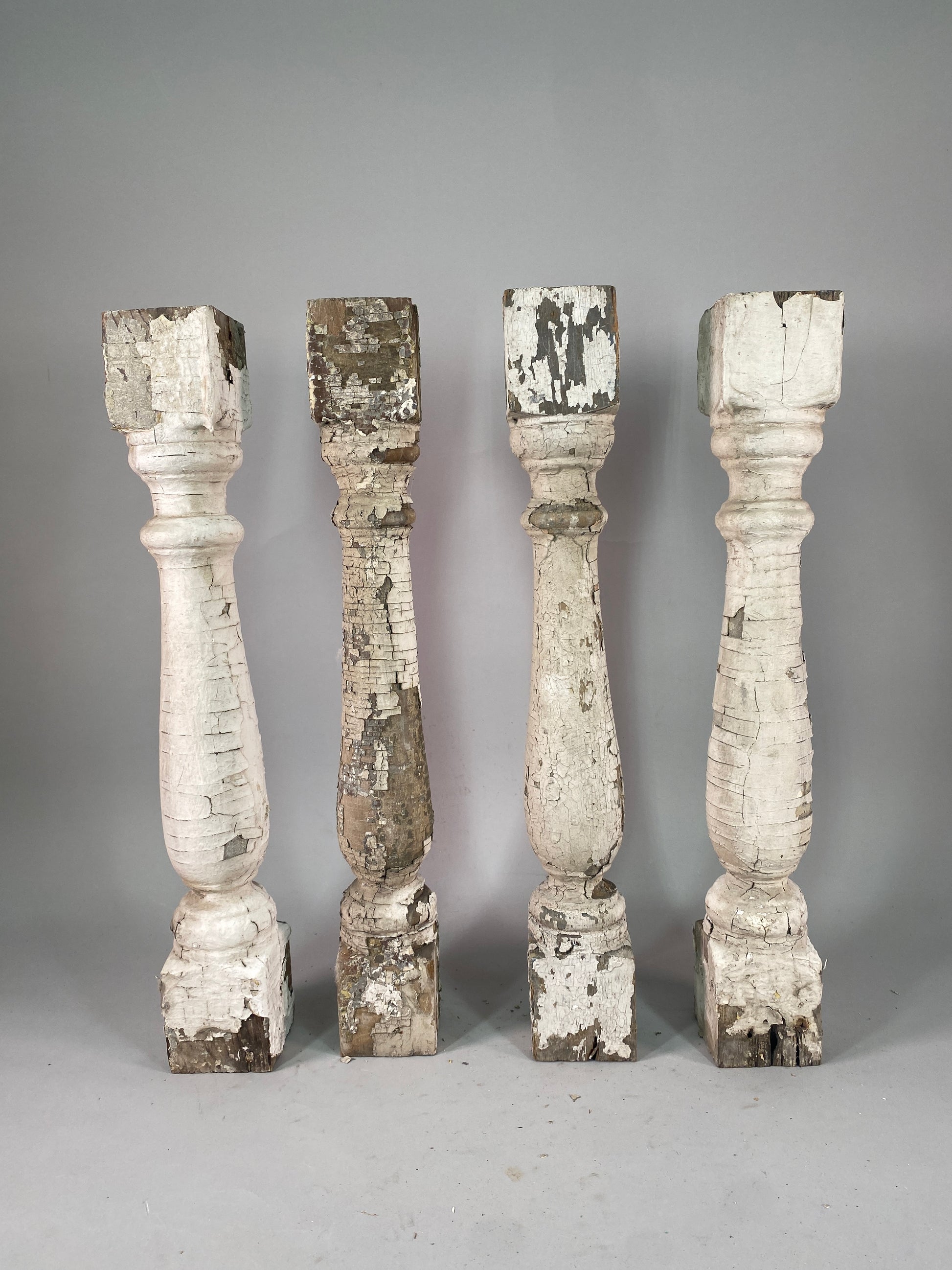 Balusters - 4 White Wood Balusters Reclaimed Spindles Porch Post House Trim A53 by The Old Grainery (Architectural, Carpen...