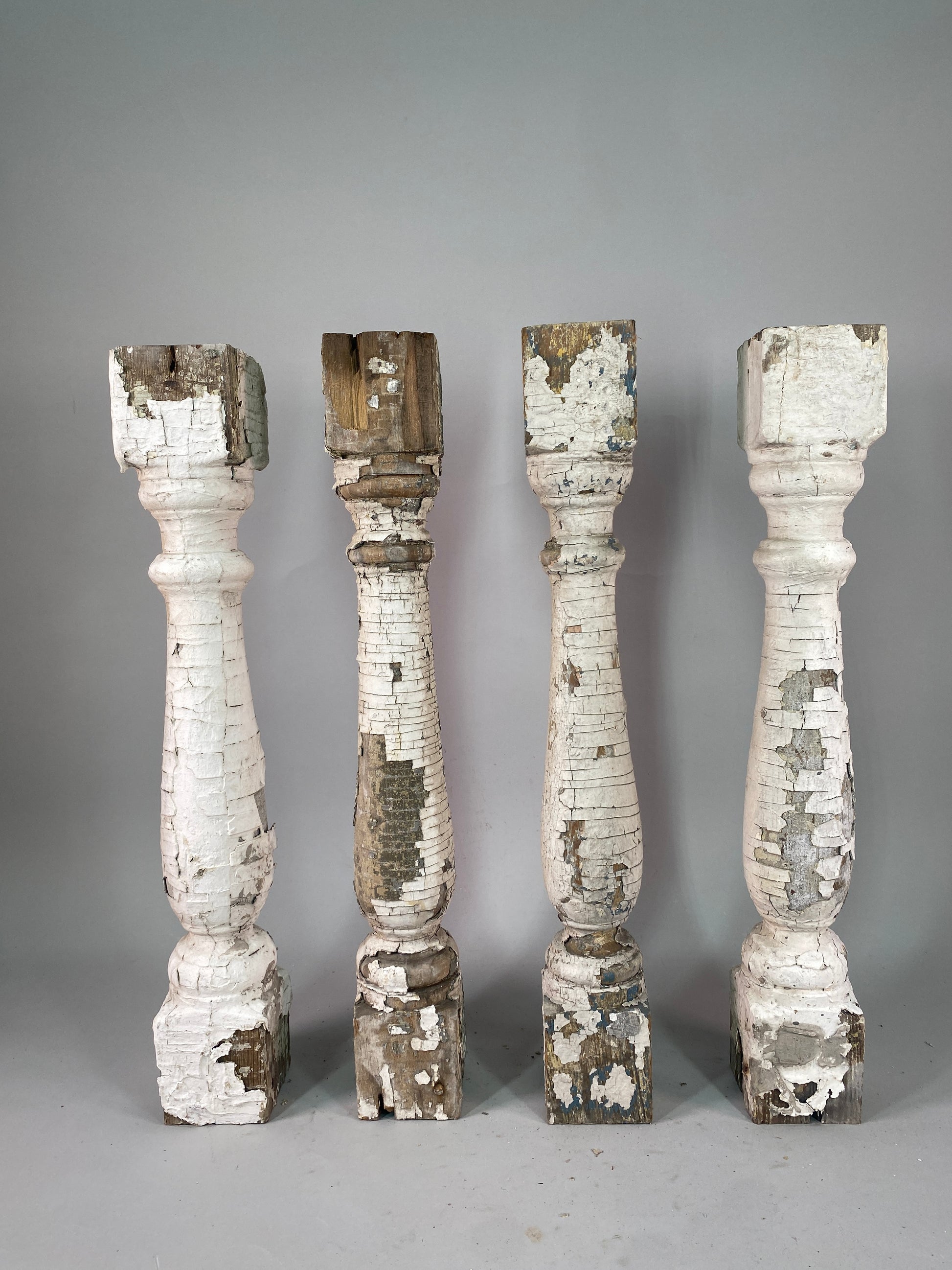 Balusters - 4 White Wood Balusters Reclaimed Spindles Porch Post House Trim A53 by The Old Grainery (Architectural, Carpen...