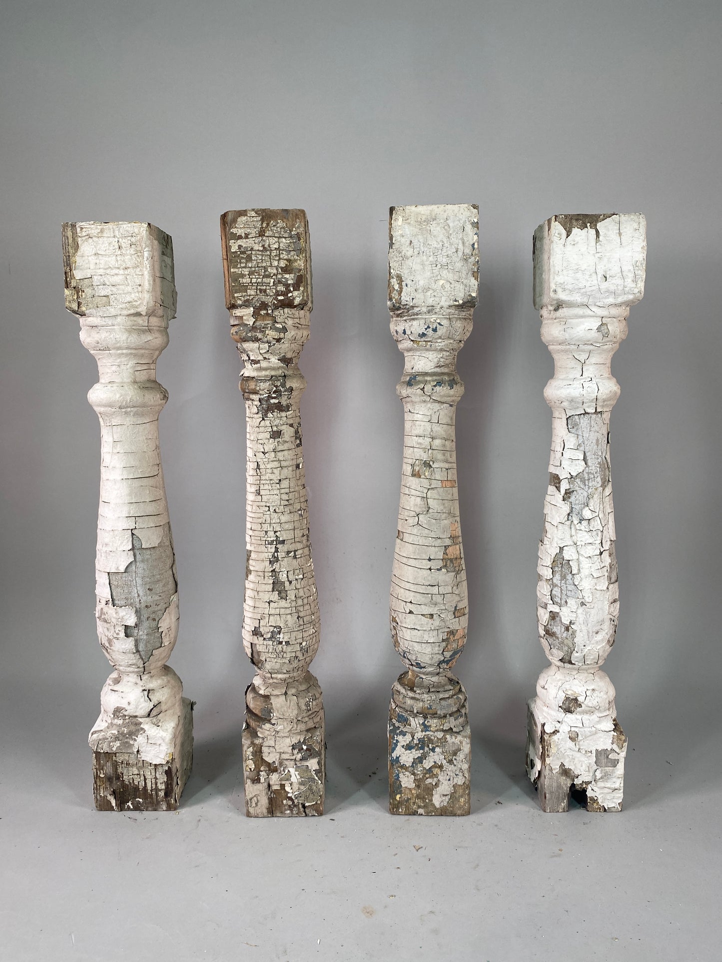 Balusters - 4 White Wood Balusters Reclaimed Spindles Porch Post House Trim A53 by The Old Grainery (Architectural, Carpen...