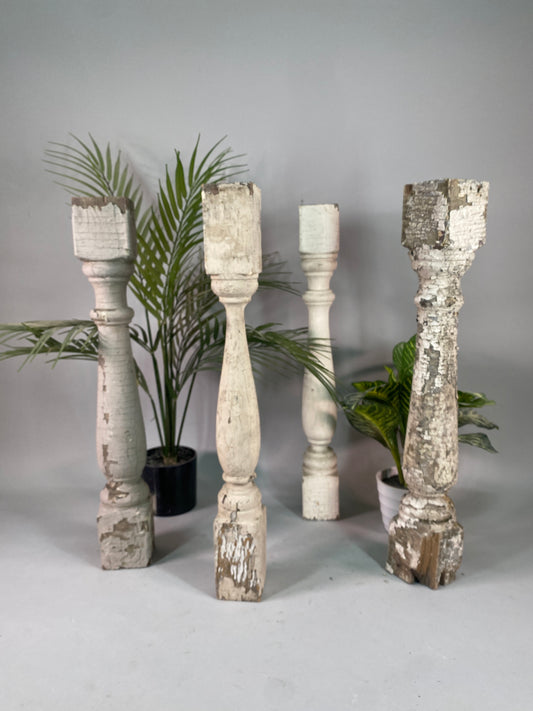 Balusters - 4 White Wood Balusters Reclaimed Spindles Porch Post House Trim A57 by The Old Grainery (Architectural, Carpen...