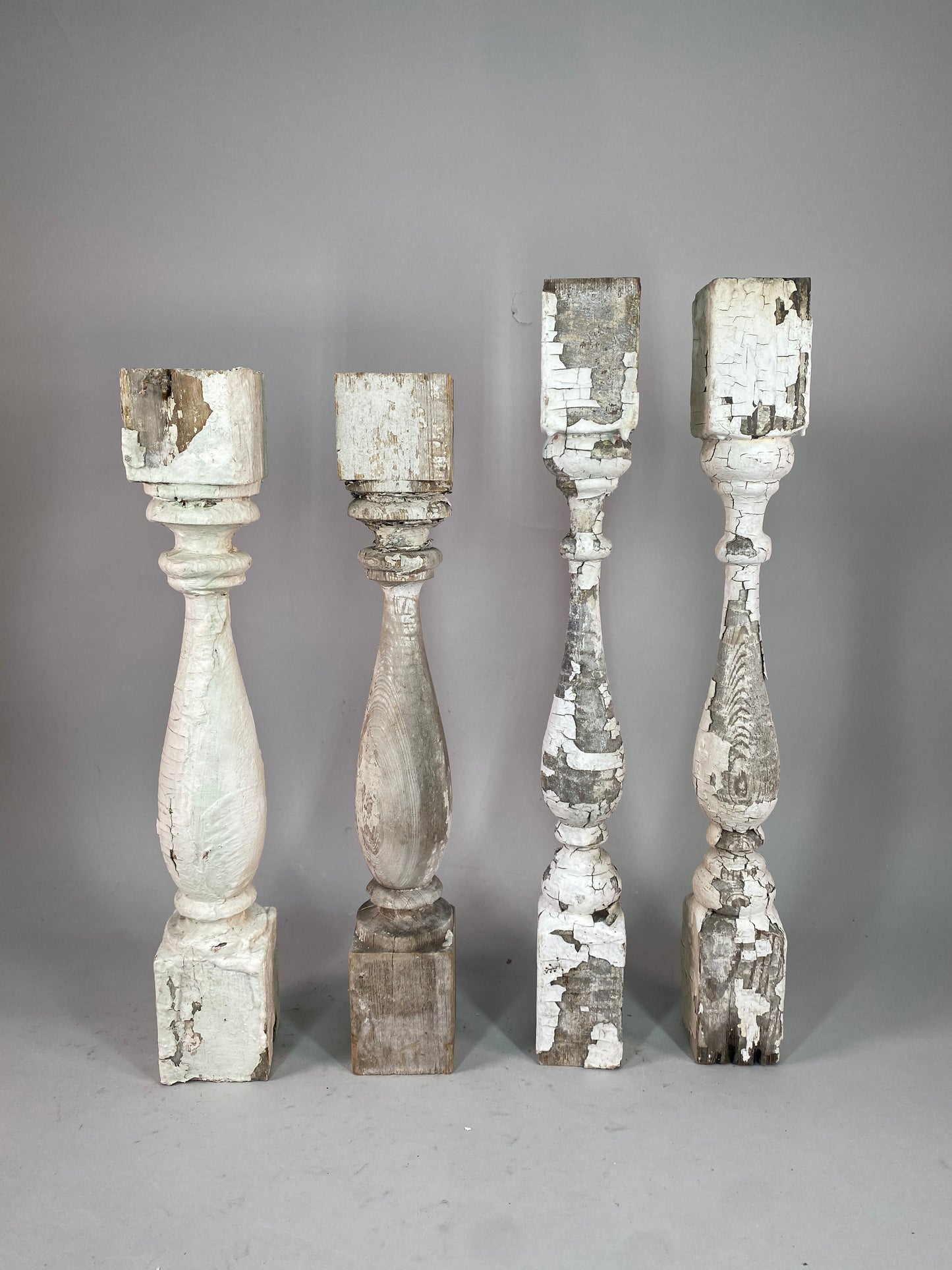 4 White Wood Balusters Reclaimed Spindles Porch Post House Trim A50