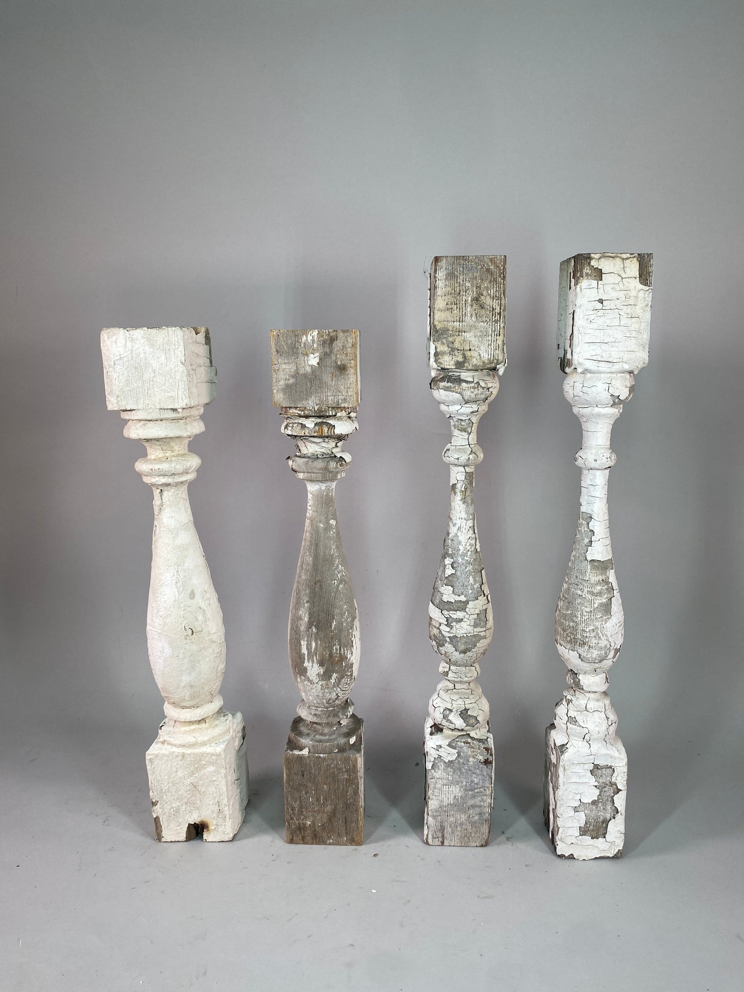 4 White Wood Balusters Reclaimed Spindles Porch Post House Trim A50