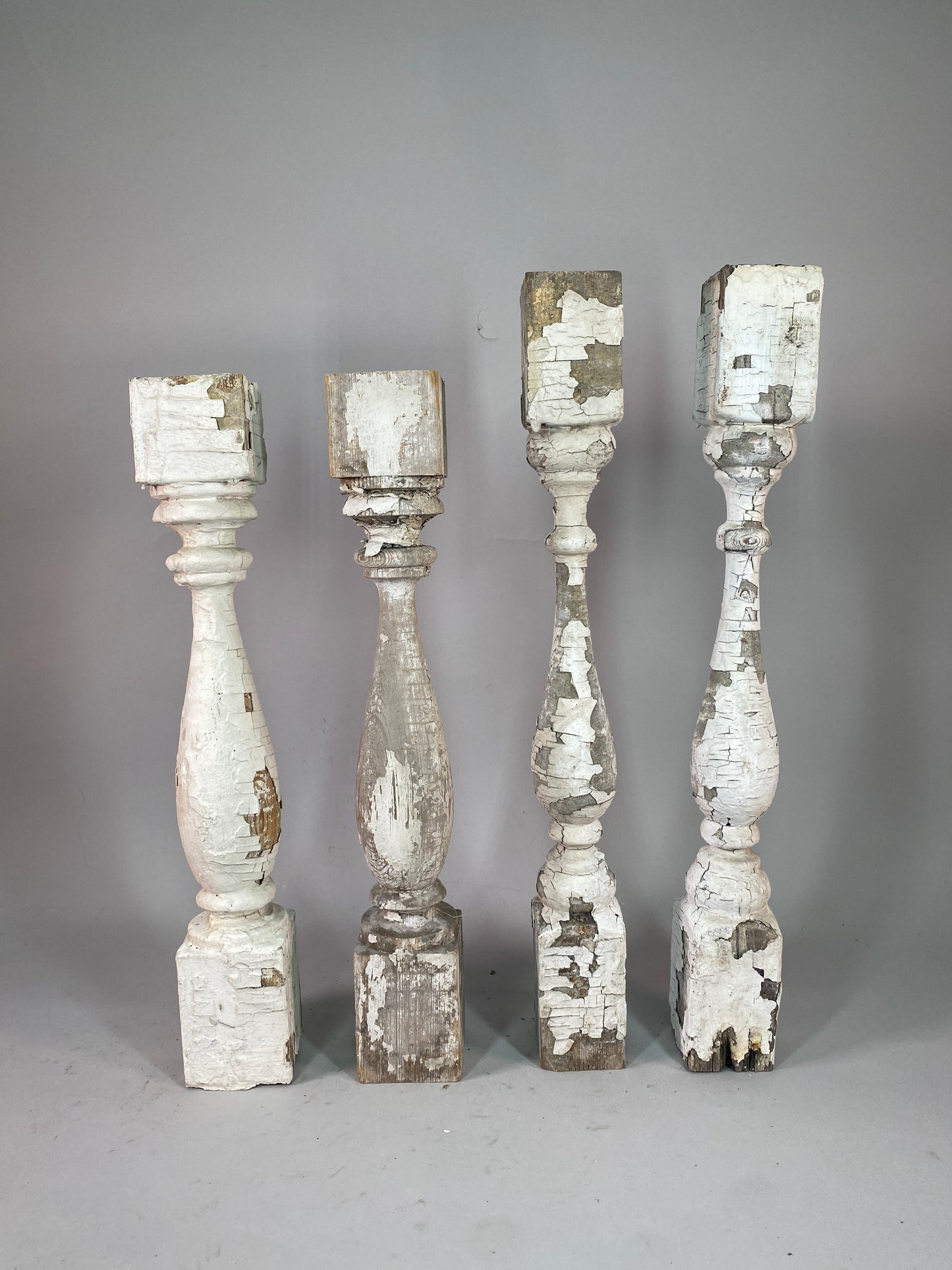 4 White Wood Balusters Reclaimed Spindles Porch Post House Trim A50