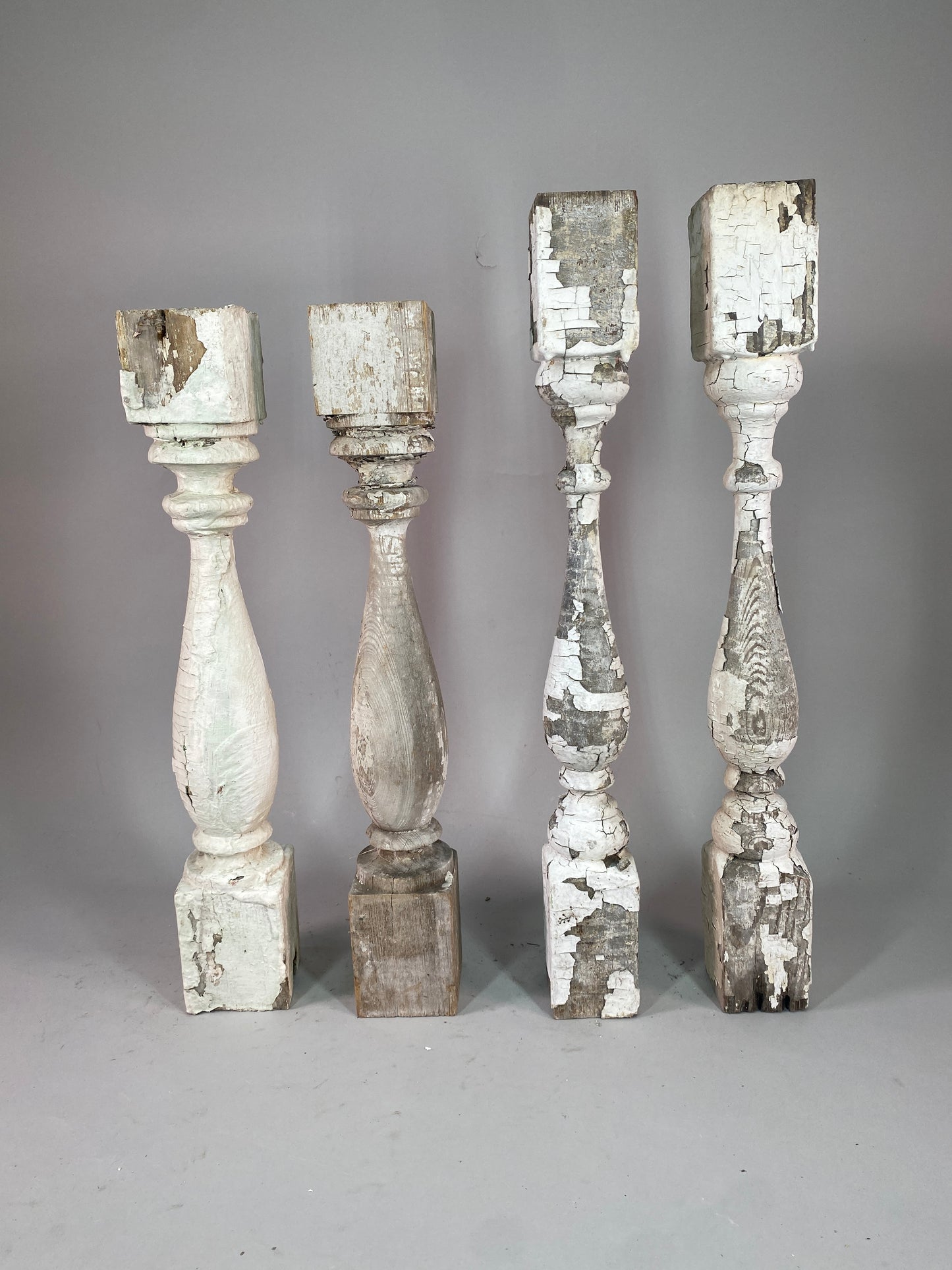 4 White Wood Balusters Reclaimed Spindles Porch Post House Trim A50