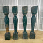 Balusters - 4 Vintage Green Wood Balusters, Reclaimed Spindles, Architectural Salvage, V by The Old Grainery (Architectura...