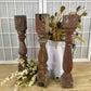 Balusters - 3 Rustic Red Wood Balusters Architectural Salvage Spindles Porch Trim A35 by The Old Grainery (Architectural,...