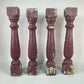Balusters - 4 Vintage Burgundy Wood Balusters, Reclaimed Spindles, Architectural Salvage, L by The Old Grainery (Architect...