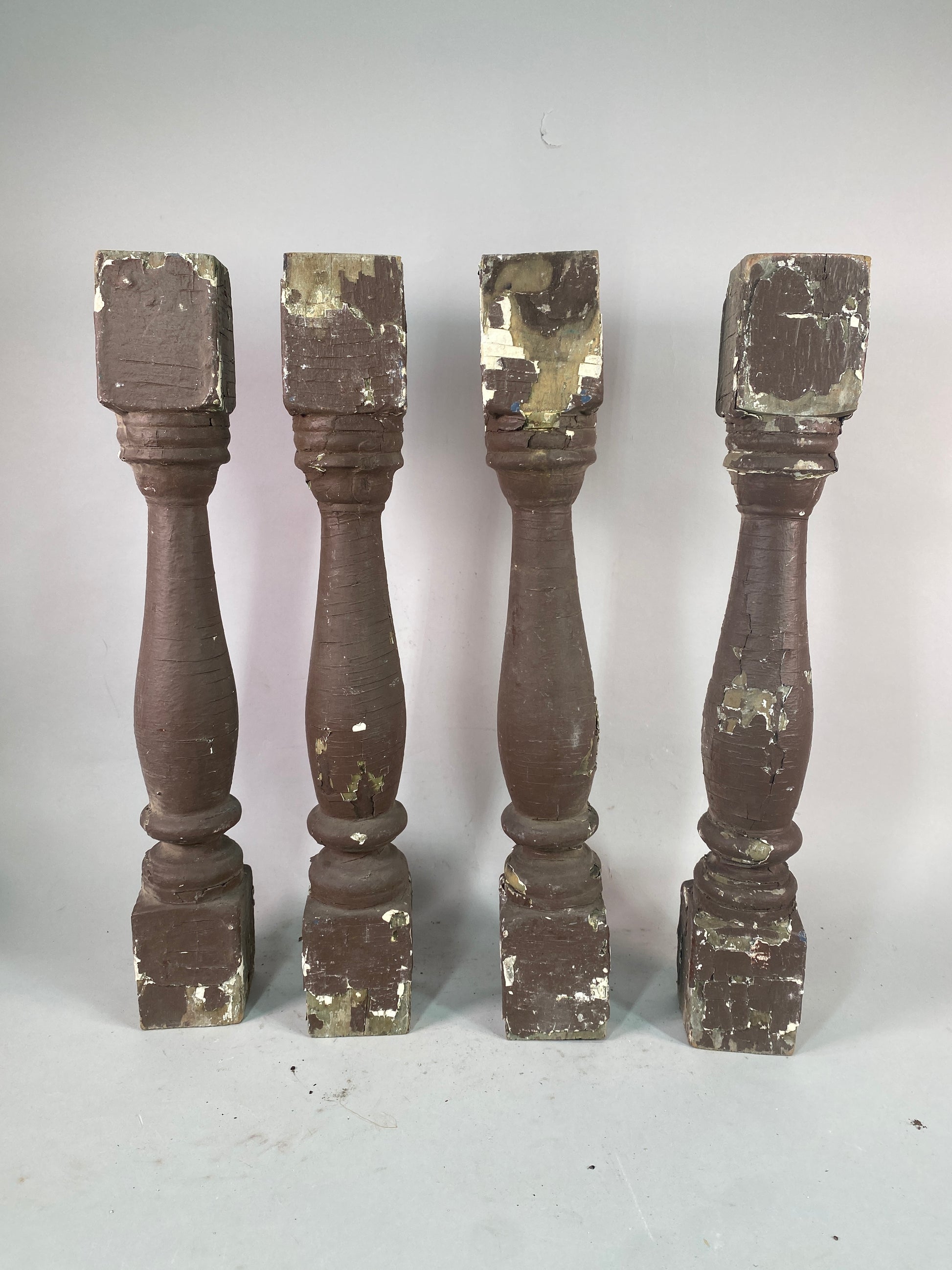 Balusters - 4 Vintage Painted Wood Balusters Architectural Salvage Spindles Porch Trim, Q by The Old Grainery (Architectur...