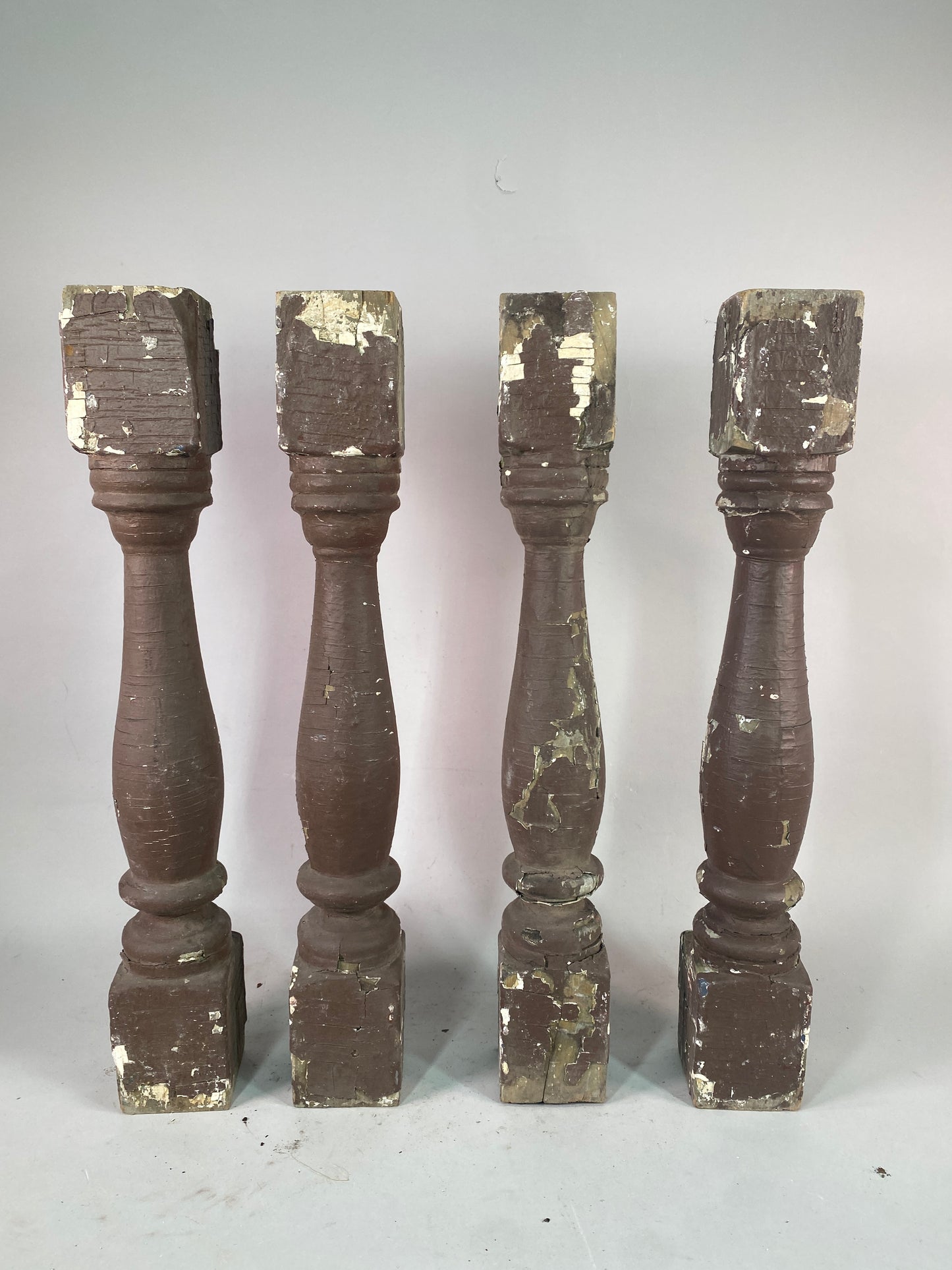 Balusters - 4 Vintage Painted Wood Balusters Architectural Salvage Spindles Porch Trim, Q by The Old Grainery (Architectur...