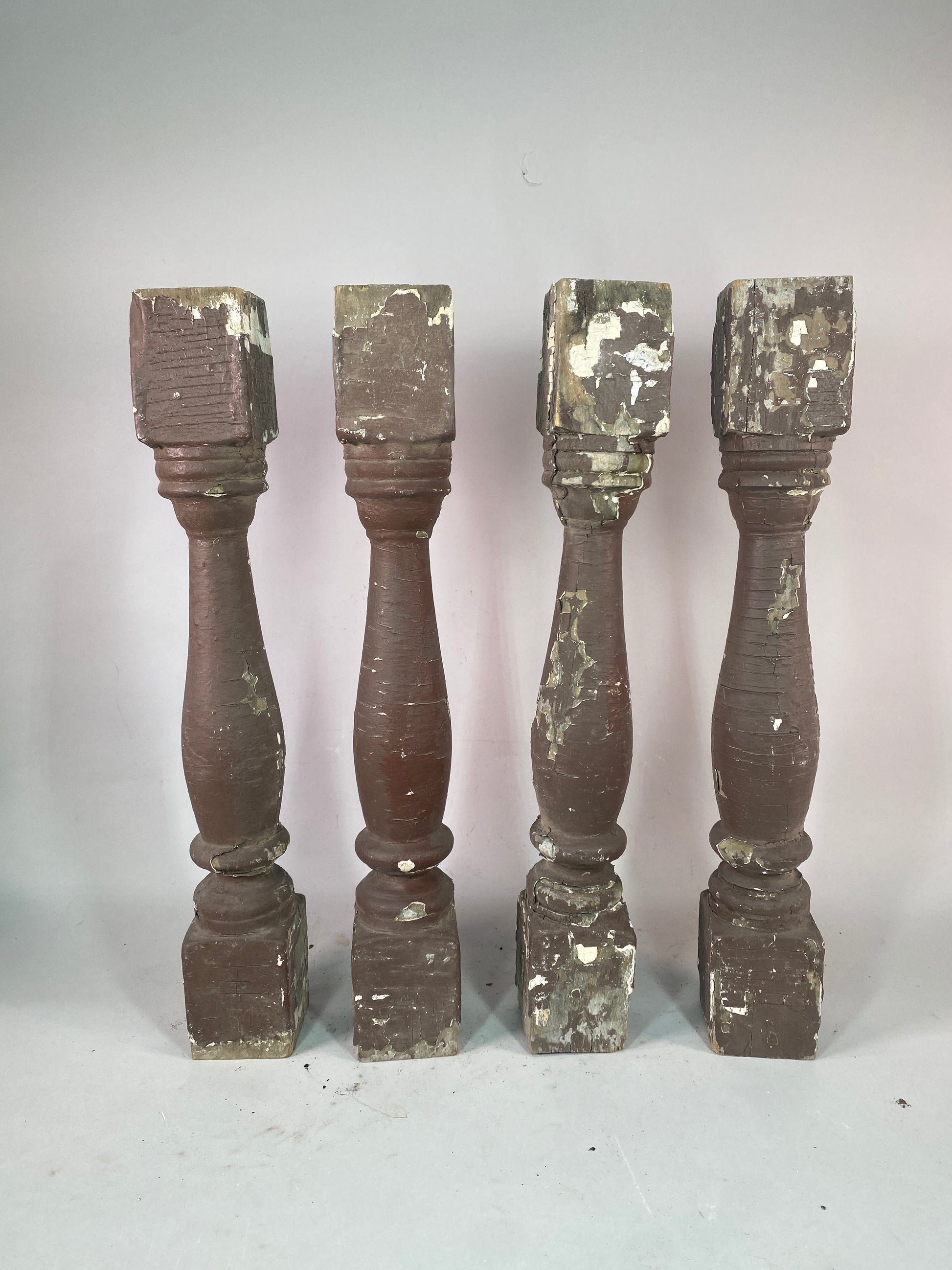 Balusters - 4 Vintage Painted Wood Balusters Architectural Salvage Spindles Porch Trim, Q by The Old Grainery (Architectur...