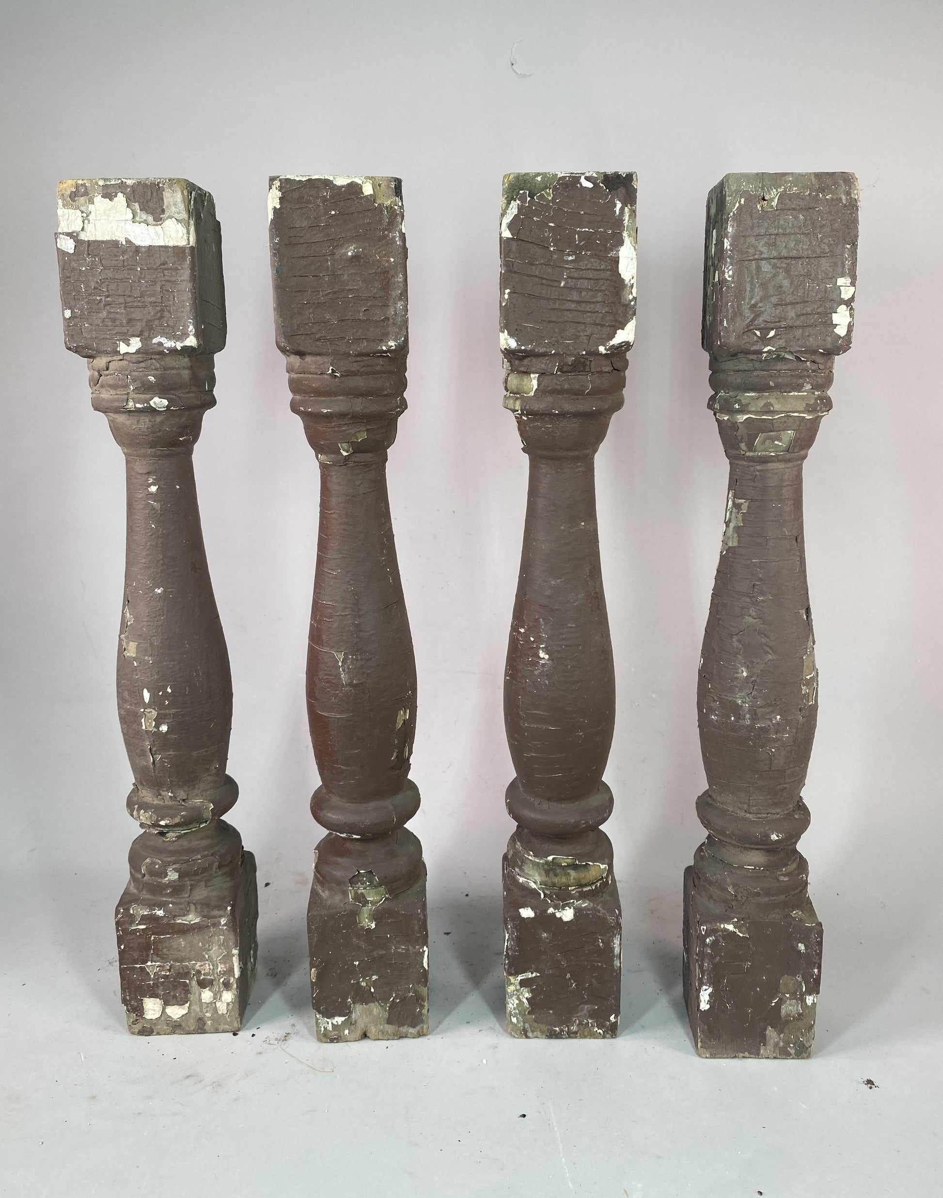 Balusters - 4 Vintage Painted Wood Balusters Architectural Salvage Spindles Porch Trim, Q by The Old Grainery (Architectur...