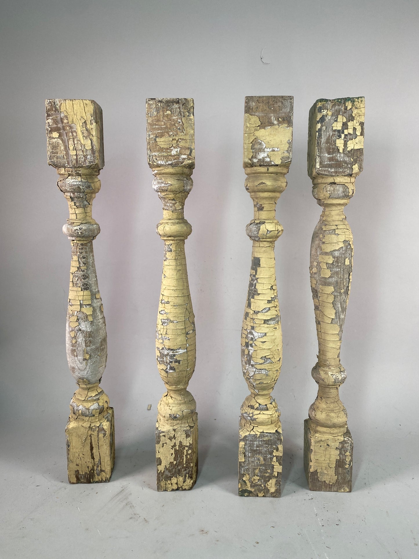 Balusters - 4 Vintage Yellow Wood Balusters, Reclaimed Spindles, Architectural Salvage, A27 by The Old Grainery (Decorativ...