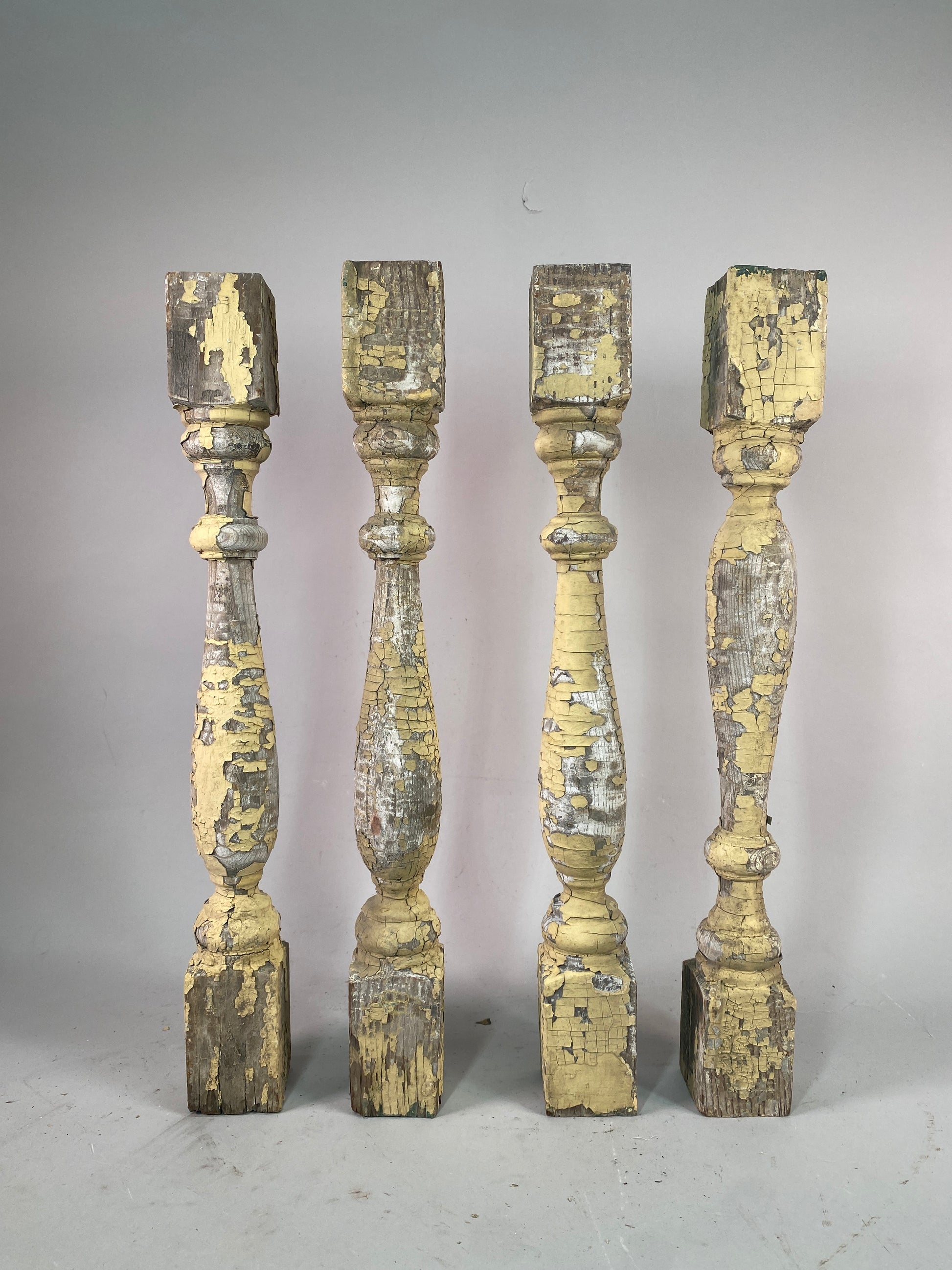 Balusters - 4 Vintage Yellow Wood Balusters, Reclaimed Spindles, Architectural Salvage, A27 by The Old Grainery (Decorativ...