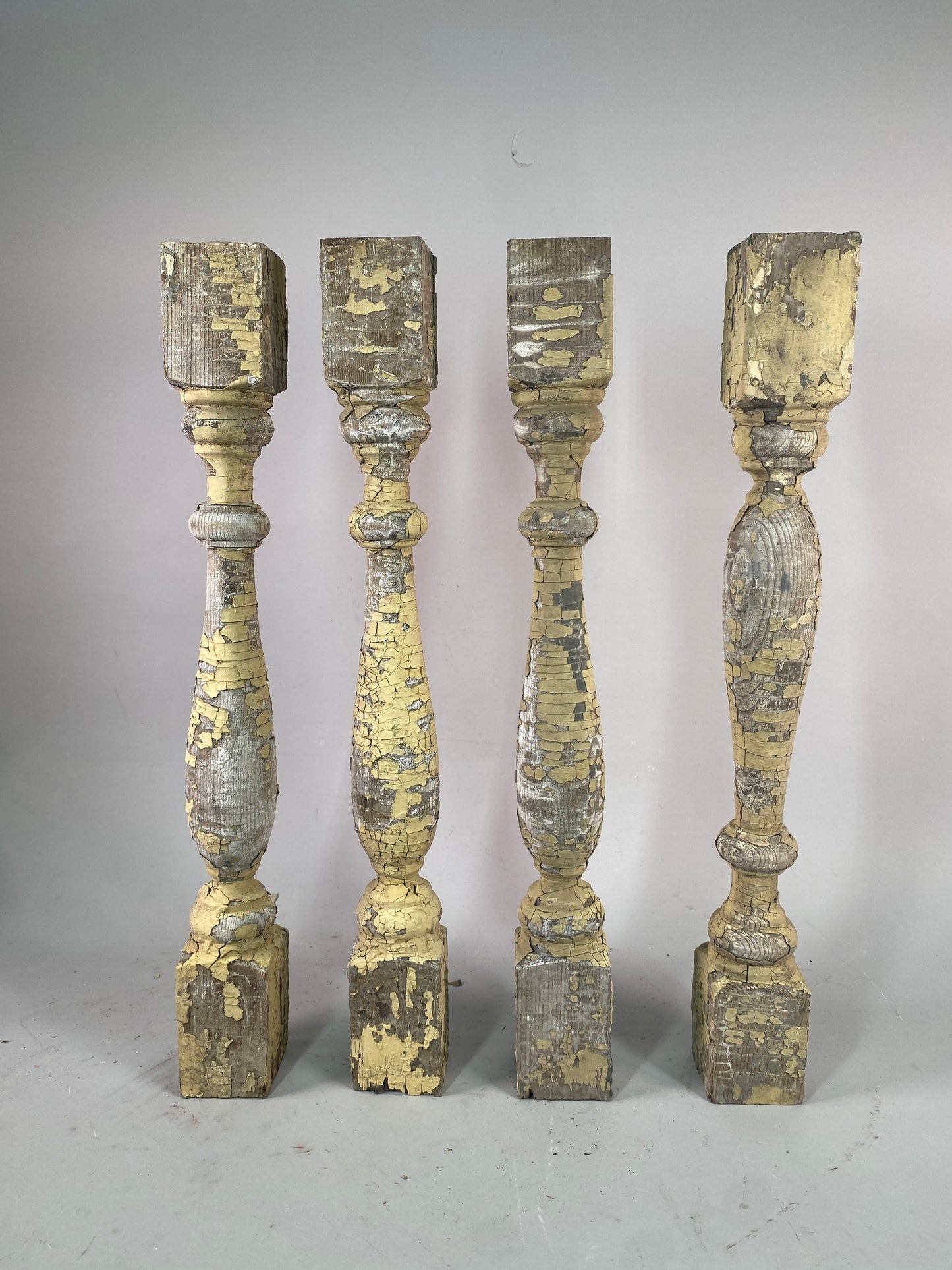 Balusters - 4 Vintage Yellow Wood Balusters, Reclaimed Spindles, Architectural Salvage, A27 by The Old Grainery (Decorativ...
