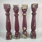 Balusters - 4 Vintage Burgundy Wood Balusters, Reclaimed Spindles, Architectural Salvage, M by The Old Grainery (Architect...
