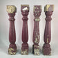 Balusters - 4 Vintage Burgundy Wood Balusters, Reclaimed Spindles, Architectural Salvage, P by The Old Grainery (Architect...