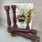 Balusters - 4 Vintage Burgundy Wood Balusters, Reclaimed Spindles, Architectural Salvage, O by The Old Grainery (Architect...