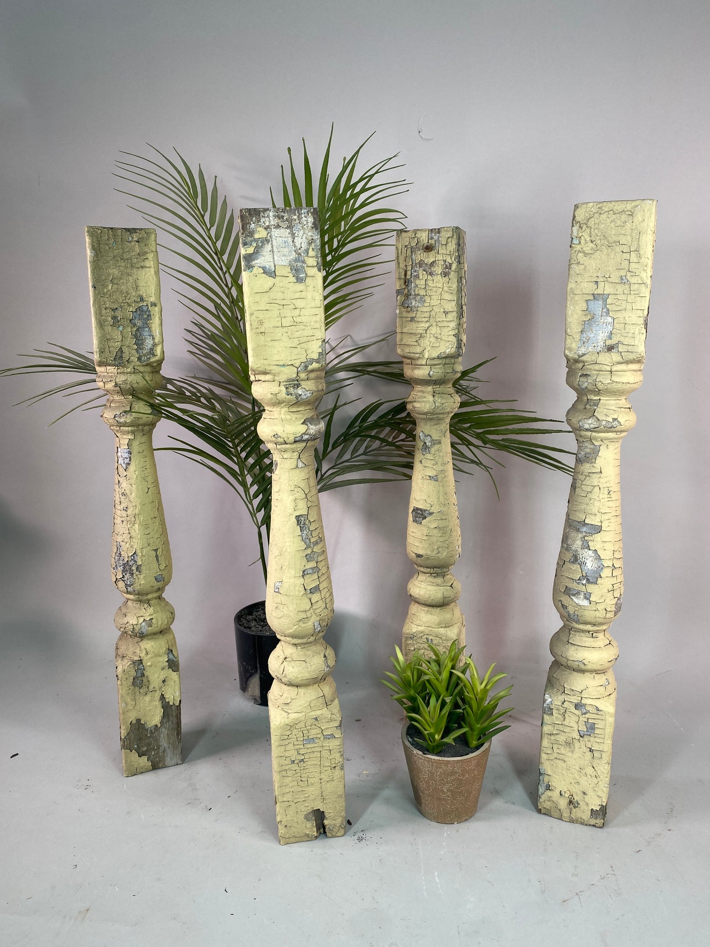 Balusters - 4 Vintage Yellow Wood Balusters, Reclaimed Spindles, Architectural Salvage, A by The Old Grainery (Architectur...