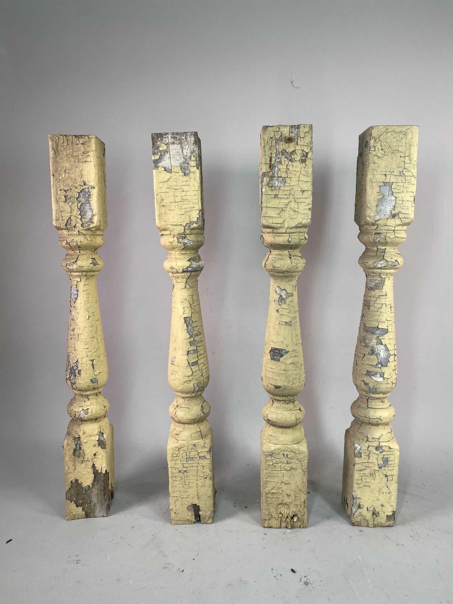Balusters - 4 Vintage Yellow Wood Balusters, Reclaimed Spindles, Architectural Salvage, A by The Old Grainery (Architectur...