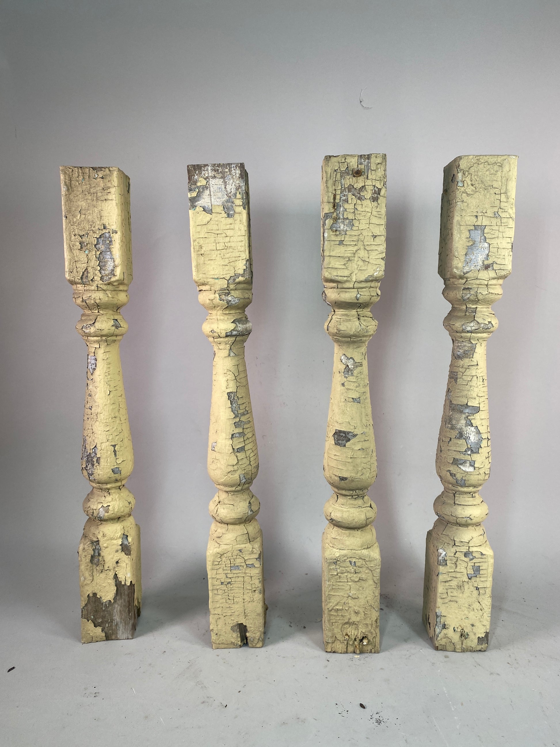 Balusters - 4 Vintage Yellow Wood Balusters, Reclaimed Spindles, Architectural Salvage, A by The Old Grainery (Architectur...