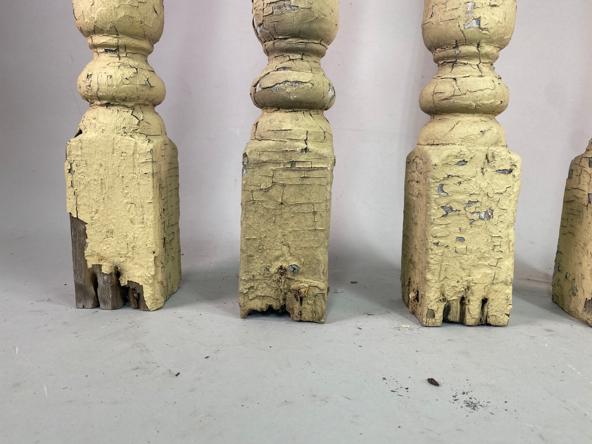Balusters - 4 Vintage Yellow Wood Balusters, Reclaimed Spindles, Architectural Salvage, A by The Old Grainery (Architectur...