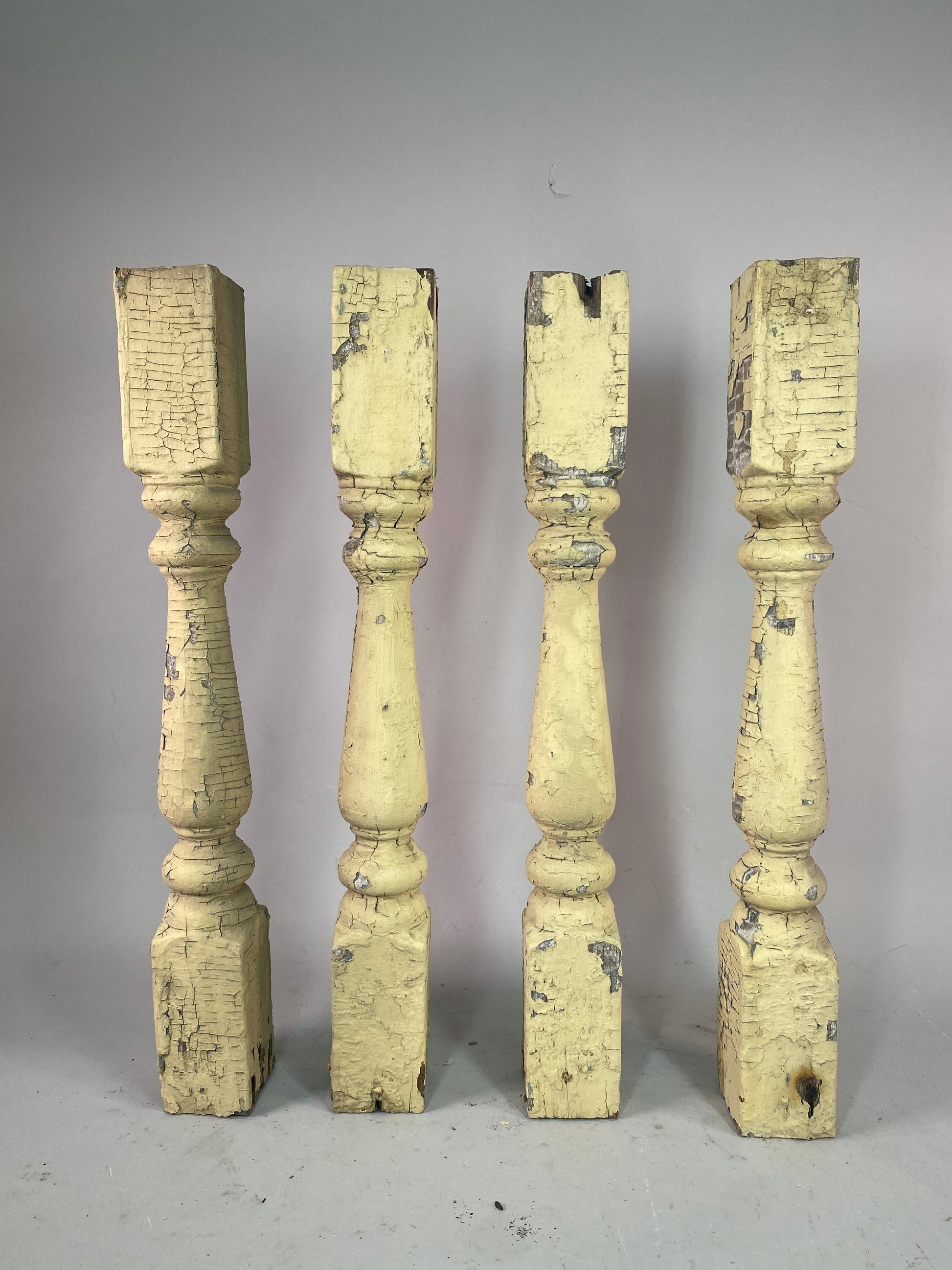 Balusters - 4 Vintage Yellow Wood Balusters, Reclaimed Spindles, Architectural Salvage, A by The Old Grainery (Architectur...