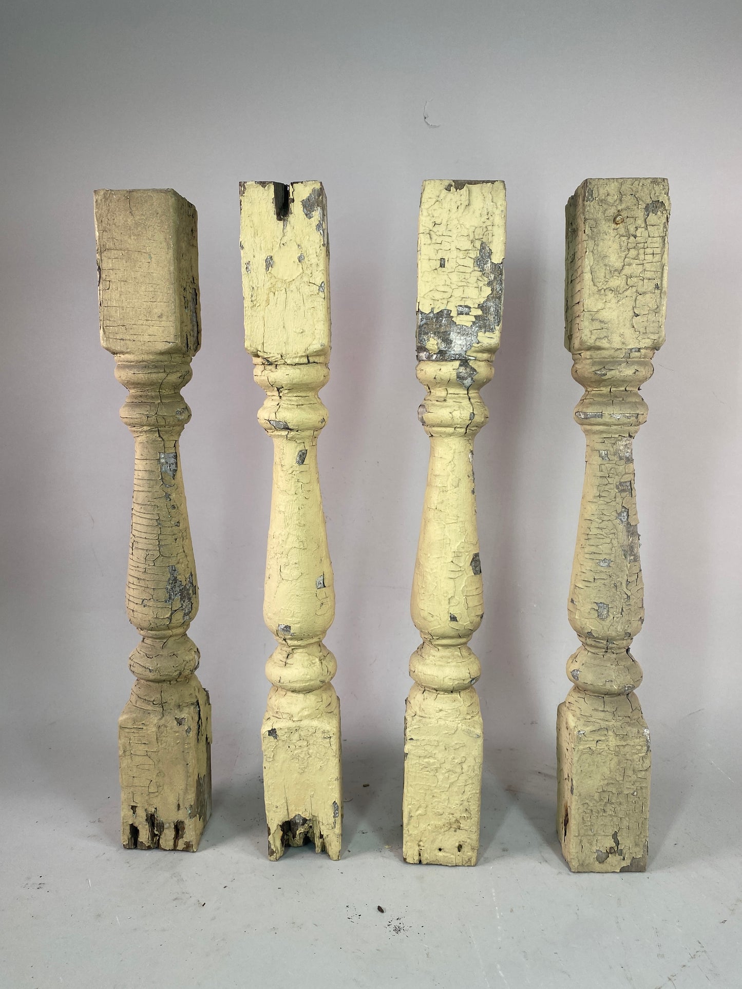 Balusters - 4 Vintage Yellow Wood Balusters, Reclaimed Spindles, Architectural Salvage, A by The Old Grainery (Architectur...