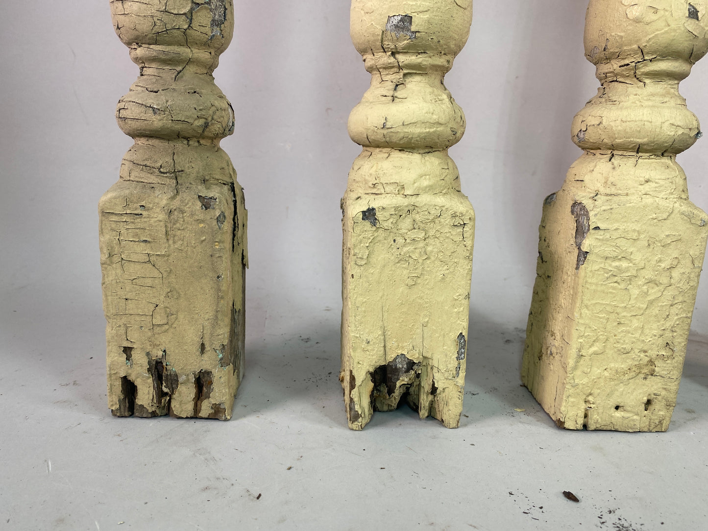 Balusters - 4 Vintage Yellow Wood Balusters, Reclaimed Spindles, Architectural Salvage, A by The Old Grainery (Architectur...