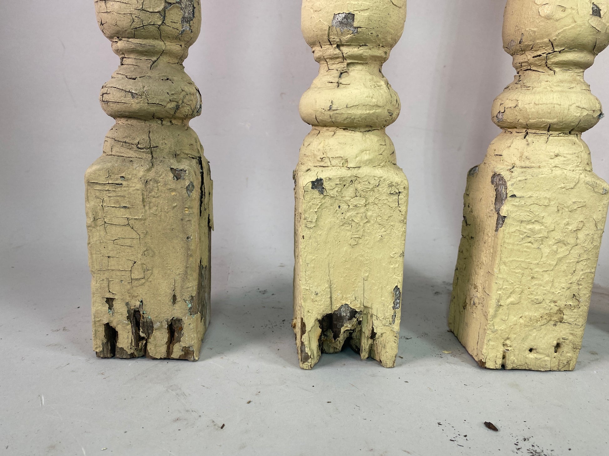 Balusters - 4 Vintage Yellow Wood Balusters, Reclaimed Spindles, Architectural Salvage, A by The Old Grainery (Architectur...