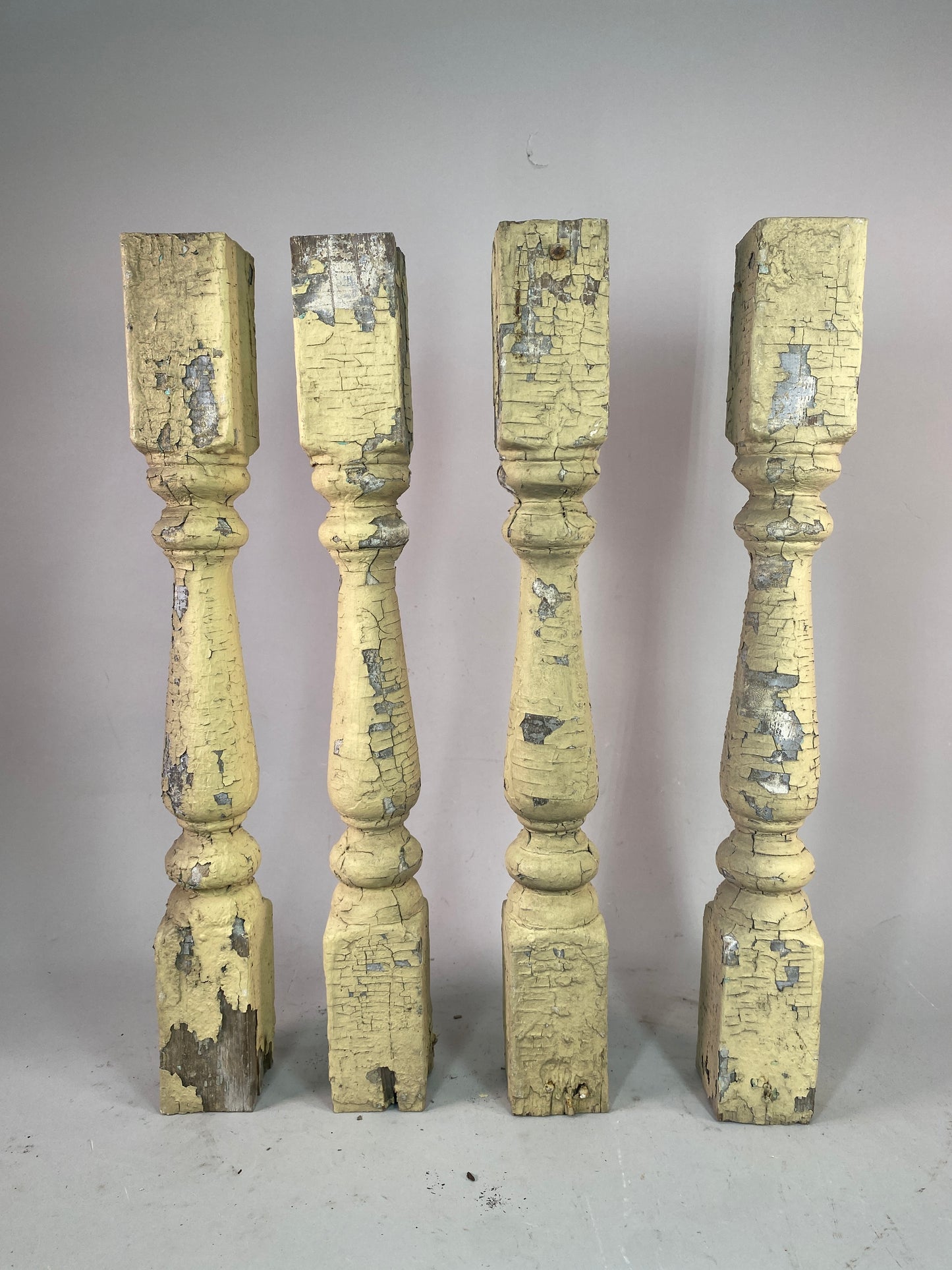 Balusters - 4 Vintage Yellow Wood Balusters, Reclaimed Spindles, Architectural Salvage, A by The Old Grainery (Architectur...