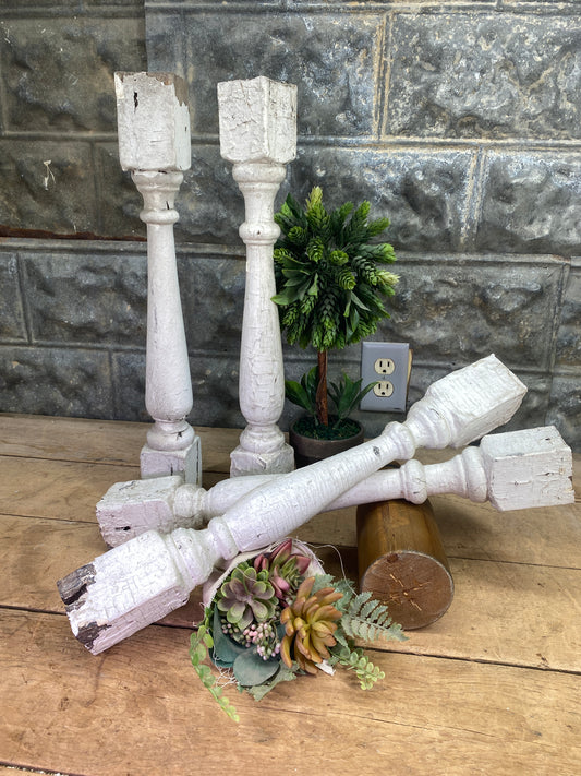Balusters - 4 White Wood Balusters Reclaimed Spindles Porch Post House Trim X by The Old Grainery (Architectural, Carpentr...