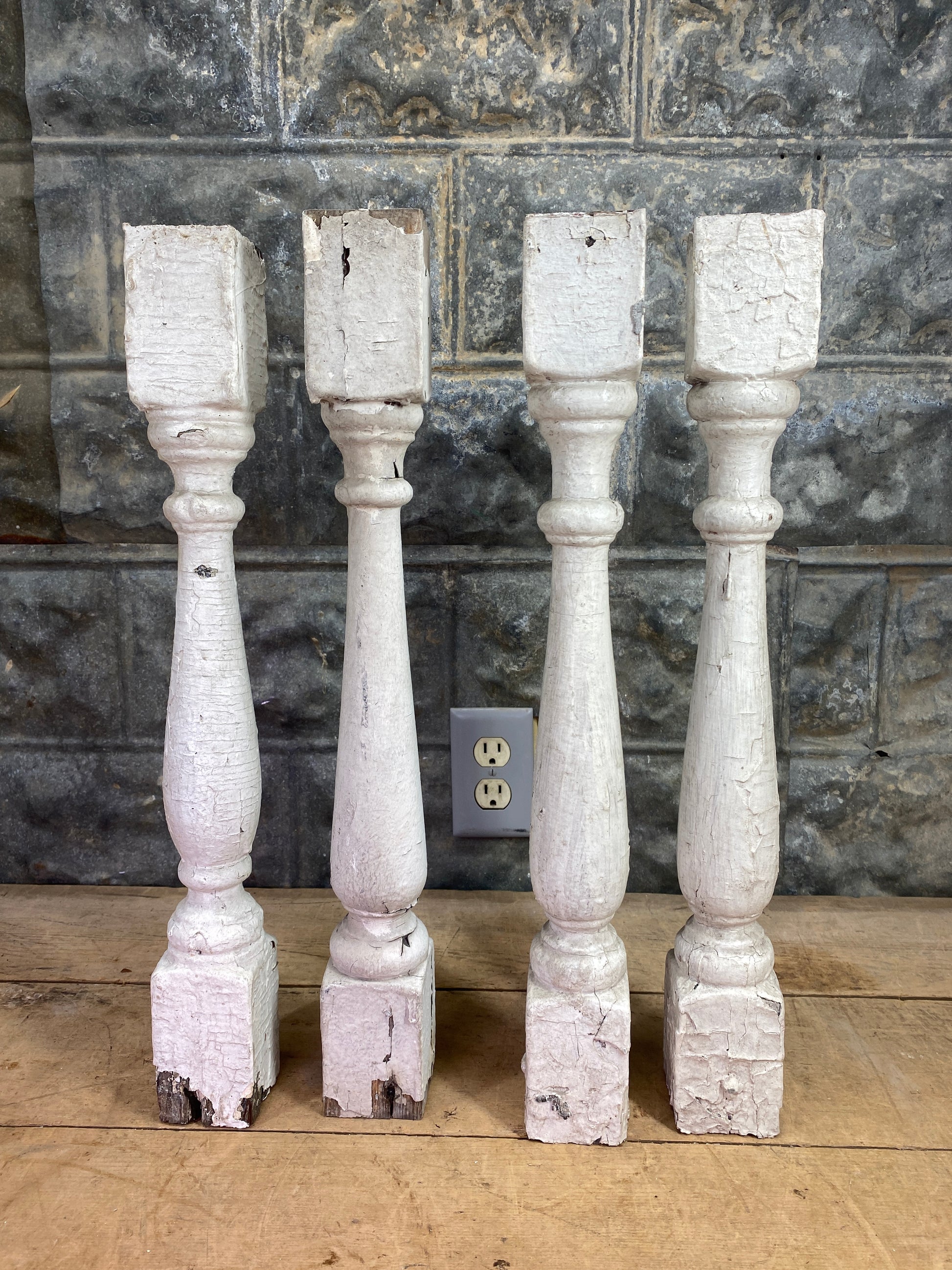 Balusters - 4 White Wood Balusters Reclaimed Spindles Porch Post House Trim X by The Old Grainery (Architectural, Carpentr...