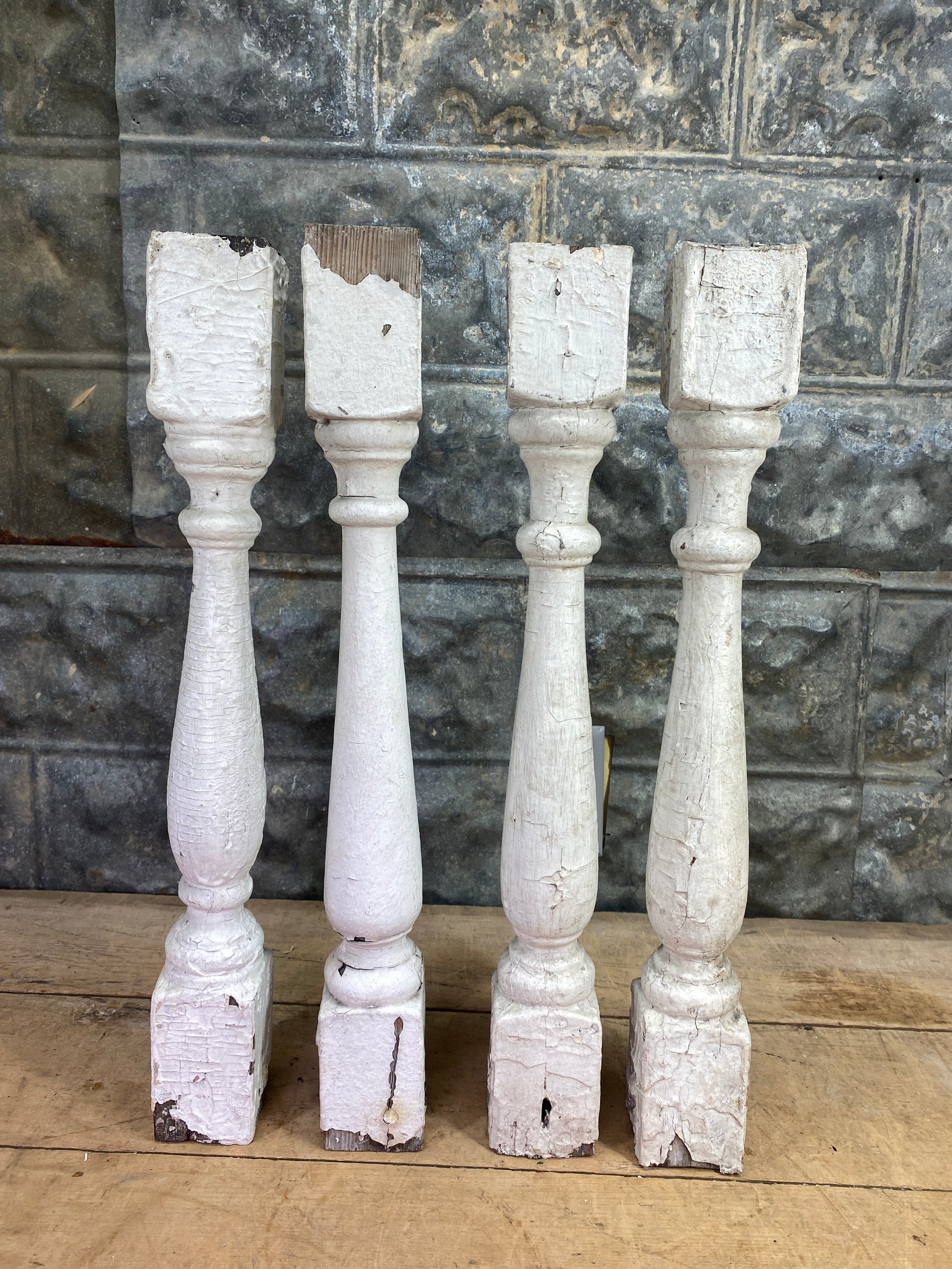 Balusters - 4 White Wood Balusters Reclaimed Spindles Porch Post House Trim X by The Old Grainery (Architectural, Carpentr...