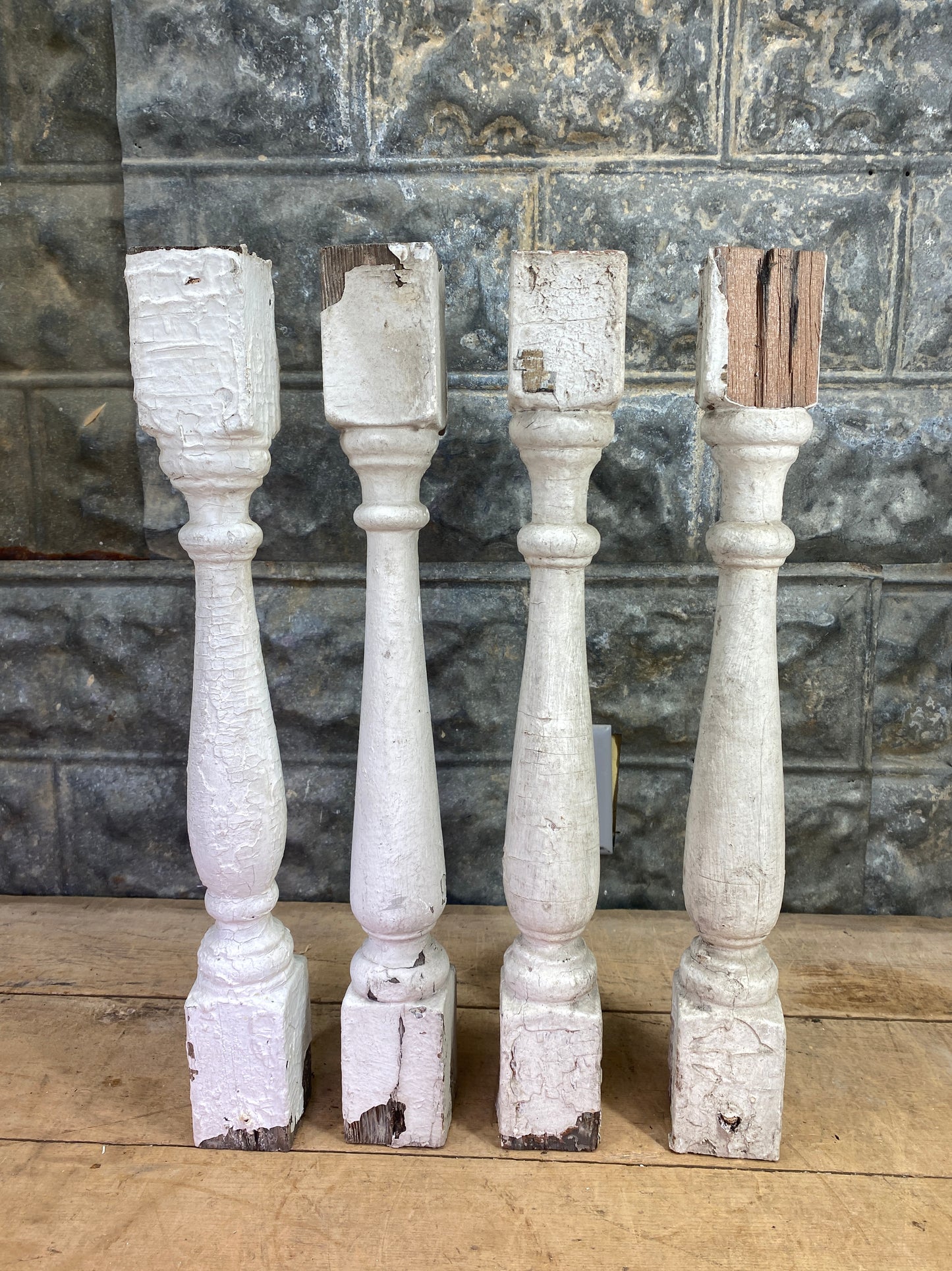 Balusters - 4 White Wood Balusters Reclaimed Spindles Porch Post House Trim X by The Old Grainery (Architectural, Carpentr...