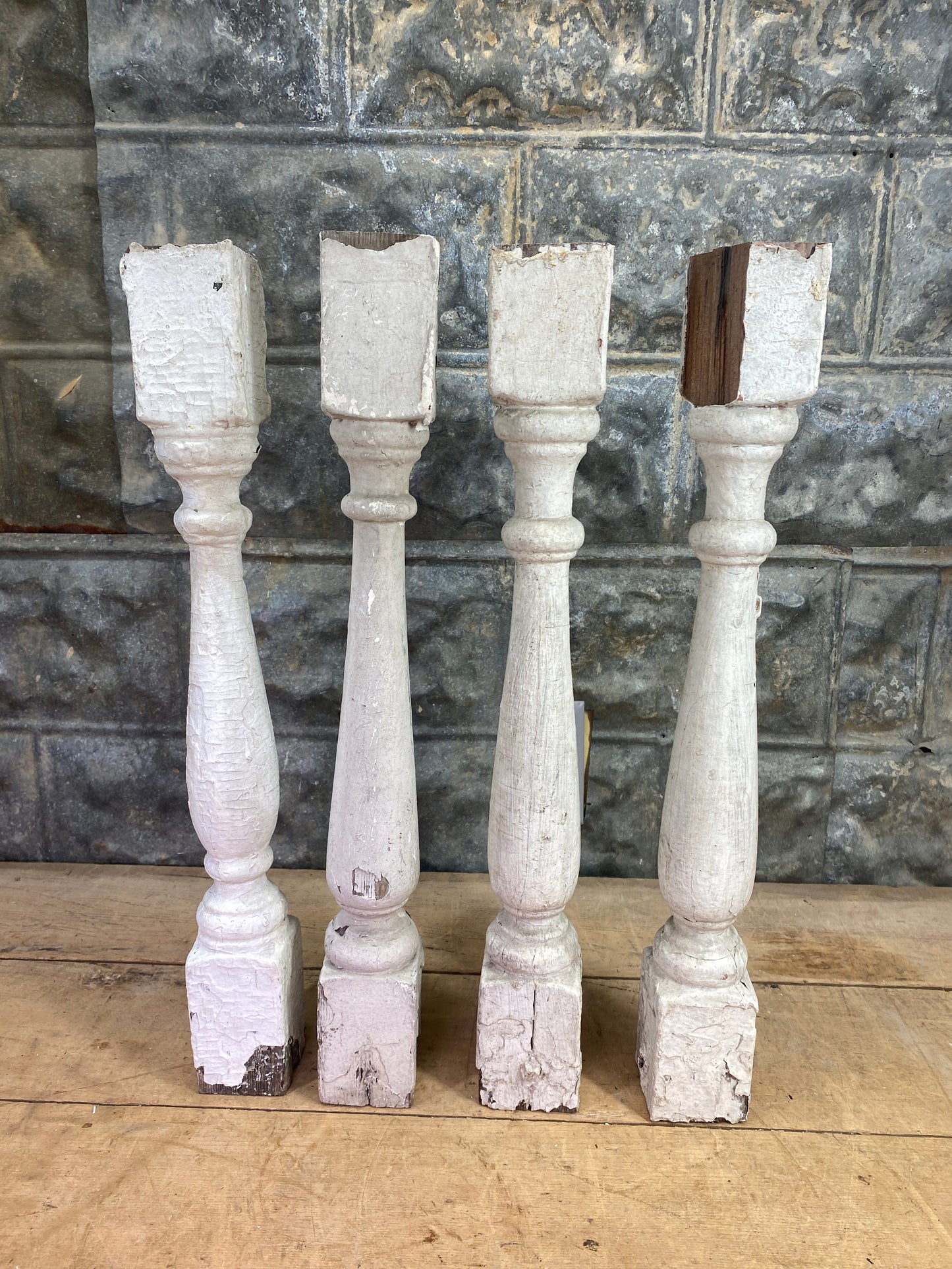 Balusters - 4 White Wood Balusters Reclaimed Spindles Porch Post House Trim X by The Old Grainery (Architectural, Carpentr...