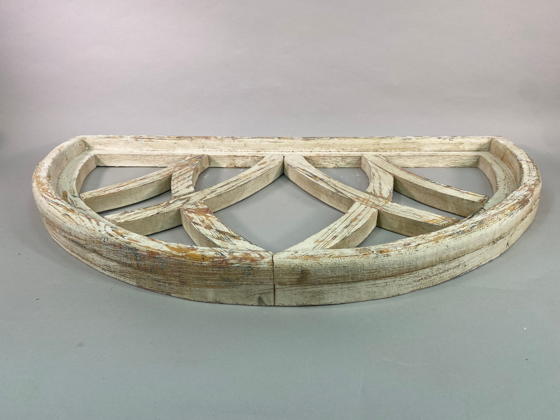 Windows - Half Arched Distressed Farmhouse Cathedral Window, Rustic White Faux Frame by The Old Grainery (cathedral, churc...