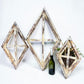 Set 3 Diamond Wood Window Frames, Distressed Farmhouse Decor, Antique Inspired