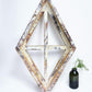 Set 3 Diamond Wood Window Frames, Distressed Farmhouse Decor, Antique Inspired