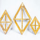 Set 3 Diamond Wood Window Frames, Distressed Farmhouse Decor, Antique Inspired