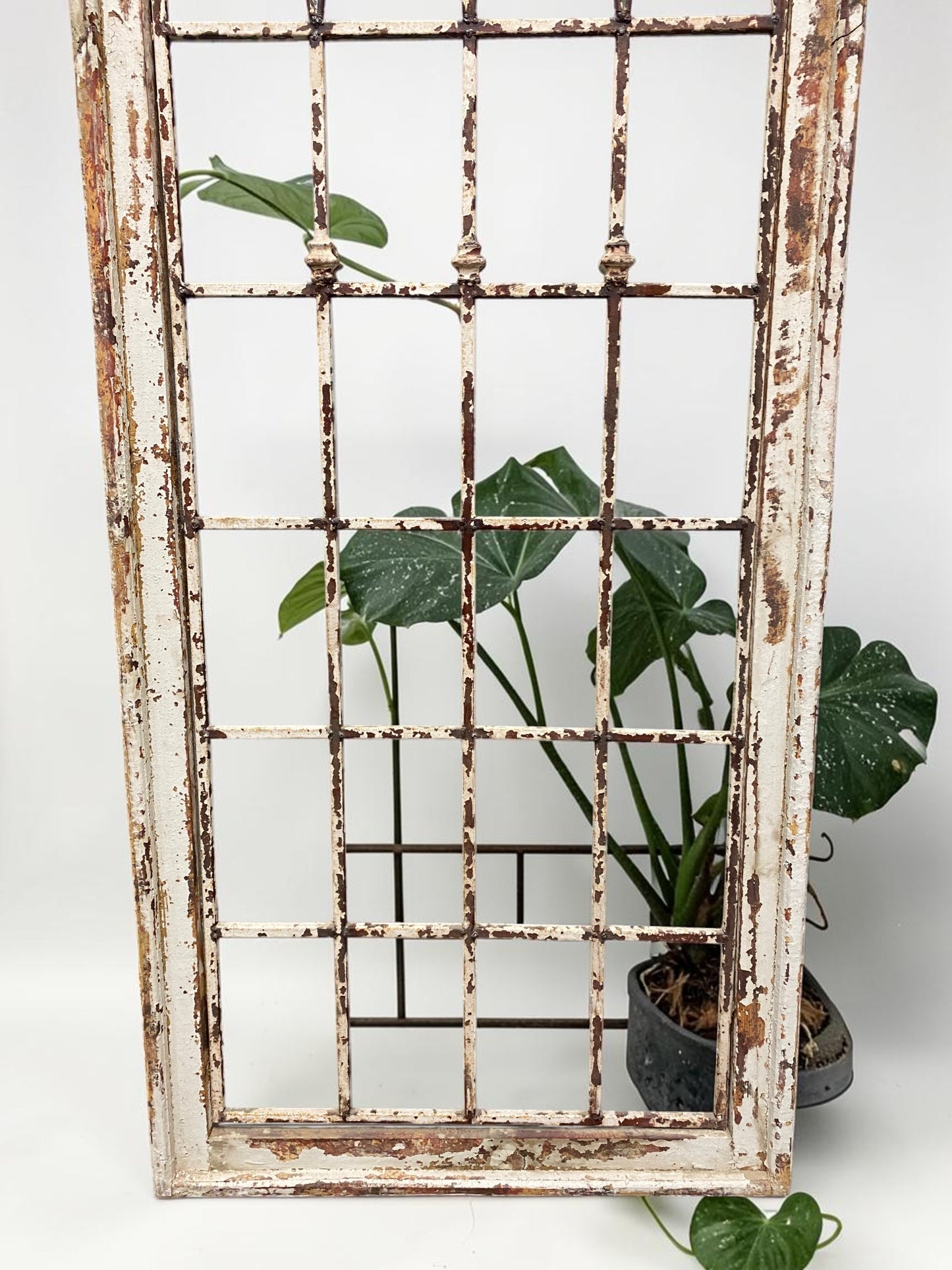 Windows - Large Wood Metal Arched Window Wall Decor, Rustic Farmhouse, Arched Church Frame by The Old Grainery (chippy pai...