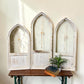 Windows - 3 French Country Wood Metal Arched Window Frame, Distressed Farmhouse Decor by The Old Grainery (arched, church...