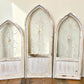 Windows - 3 French Country Wood Metal Arched Window Frame, Distressed Farmhouse Decor by The Old Grainery (arched, church...