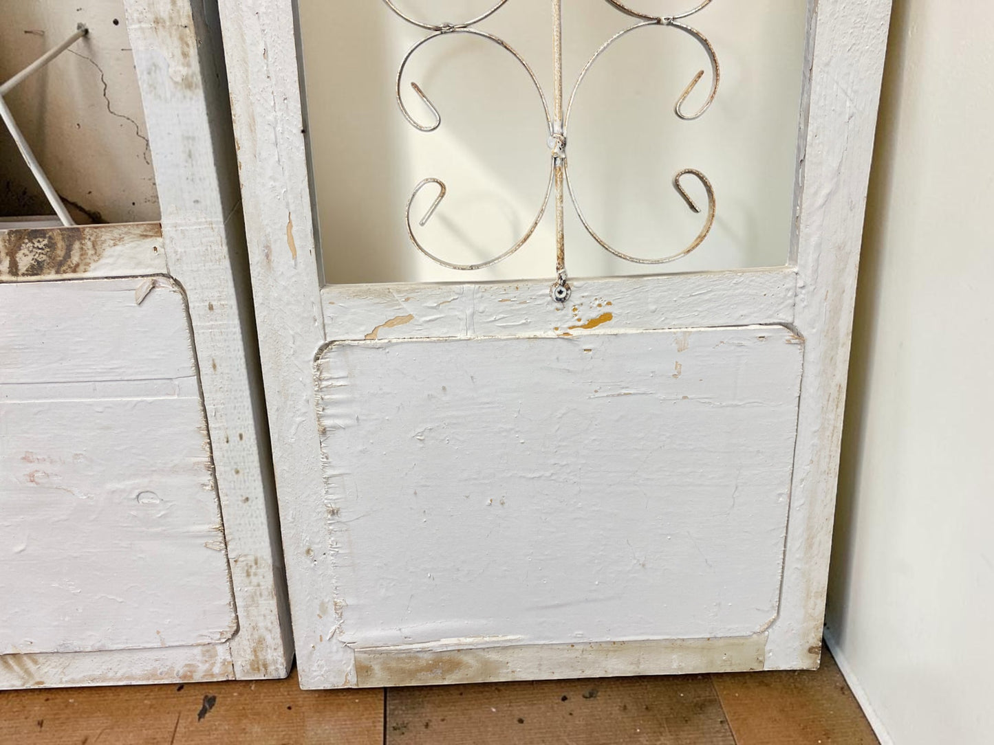 Windows - 3 French Country Wood Metal Arched Window Frame, Distressed Farmhouse Decor by The Old Grainery (arched, church...