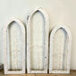 Set 3 XL Arched Wood Metal Gothic Window Frames, Rustic Farmhouse Decor Set