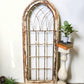 Wood Metal Window Wall Decor, Arched Cathedral (24x59) Rustic Window Frame