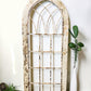 Wood Metal Window Wall Decor, Arched Cathedral (24x59) Rustic Window Frame