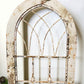 Wood Metal Window Wall Decor, Arched Cathedral (24x59) Rustic Window Frame