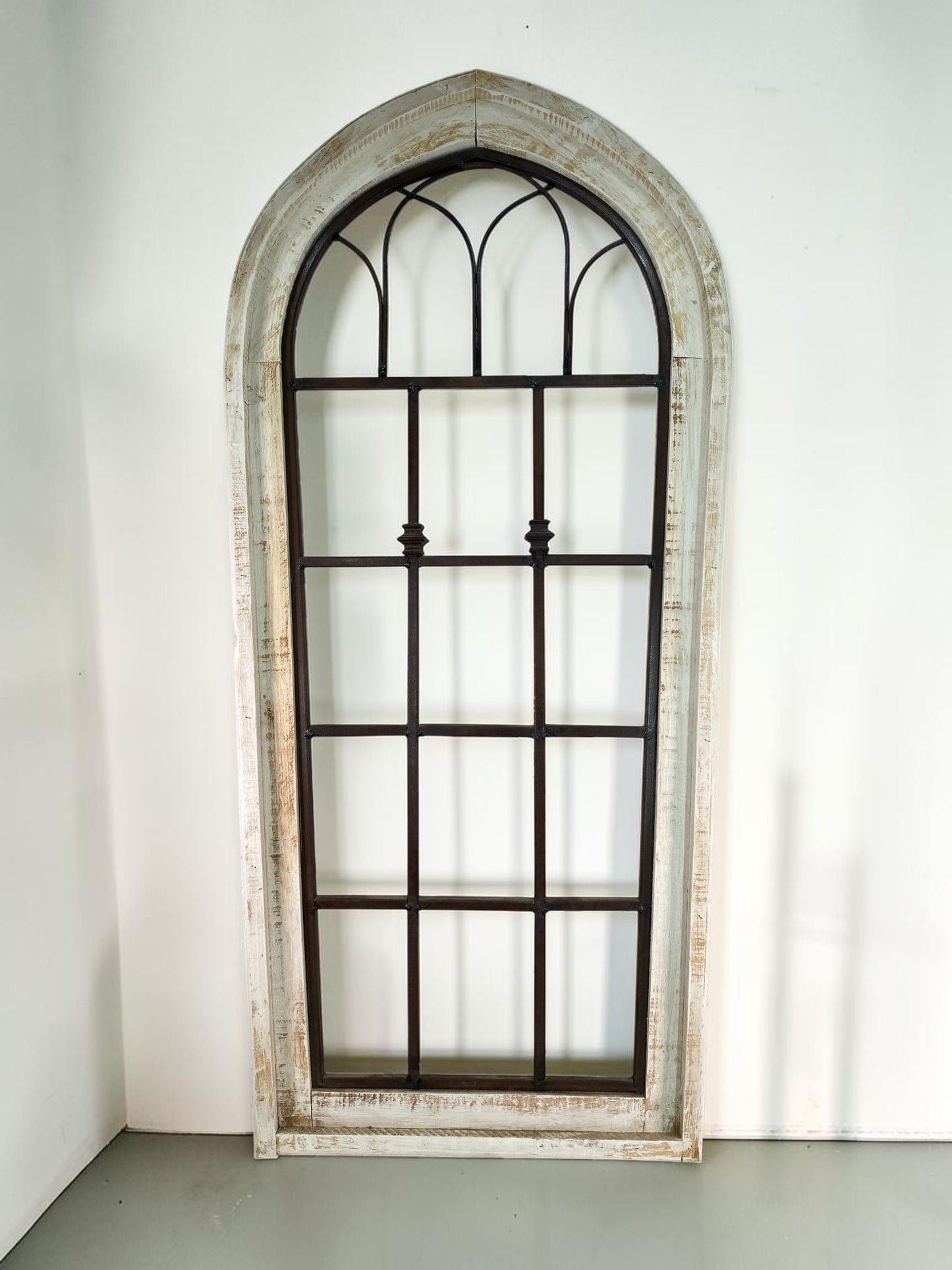 Windows - Arched Church Window Frame, Wood Metal Gothic (23x48.75) Farmhouse Decor A by The Old Grainery (arched, arched w...