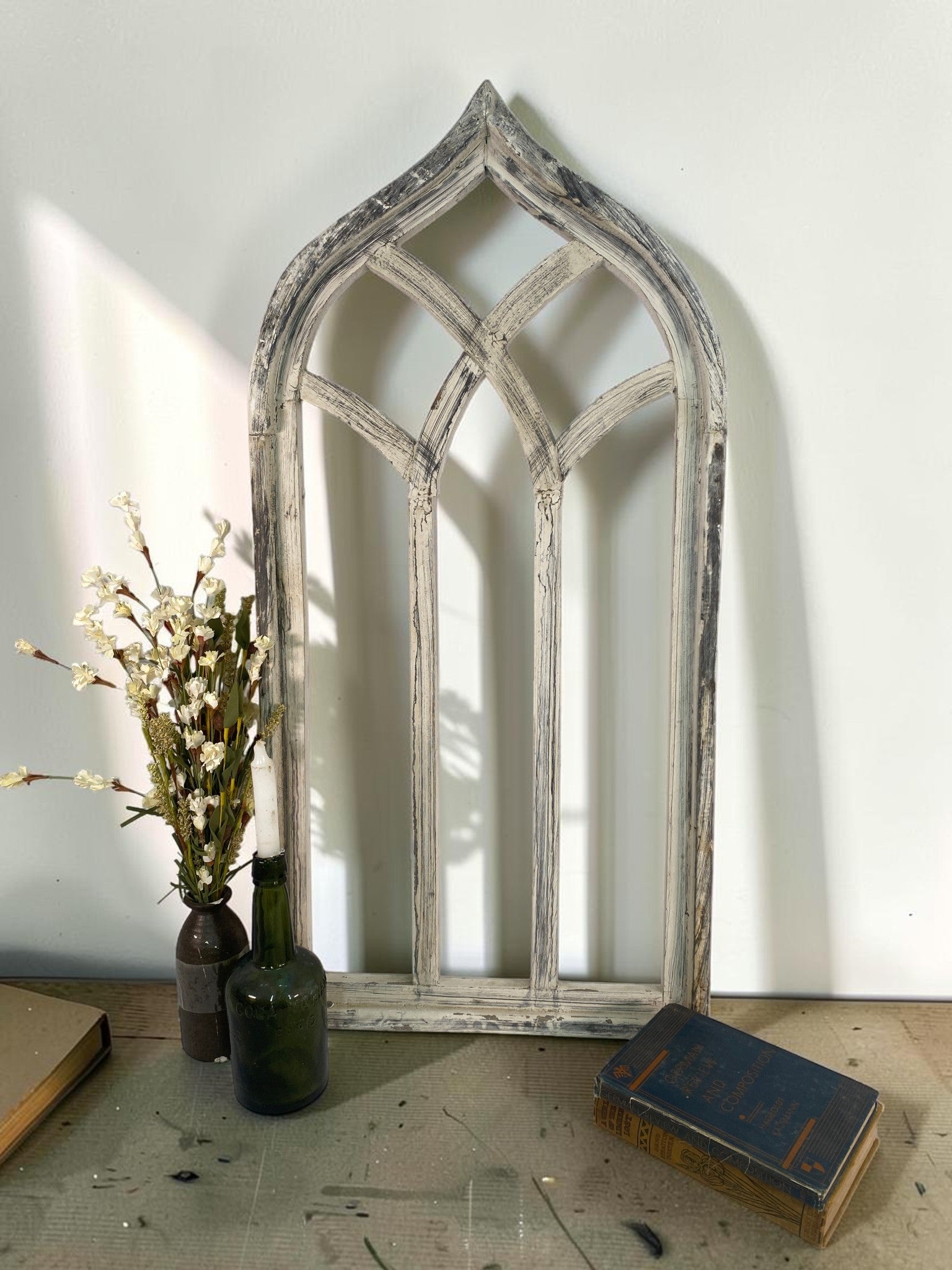 Windows - Gothic Arched Wall Accent, Wood Cathedral Church Window Frame, Farmhouse Decor by The Old Grainery (Arched, Cath...